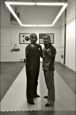 Chris V., owner and Taekwondo Instructor (left) with Jez T., Certified Muay Thai Instructor for VMA