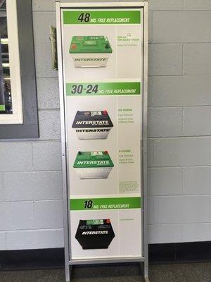 Each line of our batteries and warranties