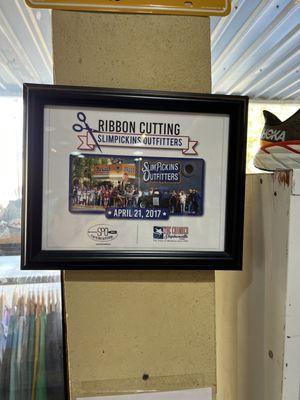 A memory from the ribbon cutting ceremony years ago. This store is a hidden gem in a historic building on the square.