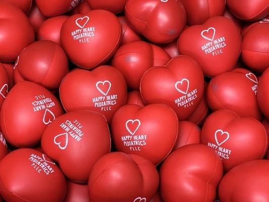 Red heart gifts for patients.