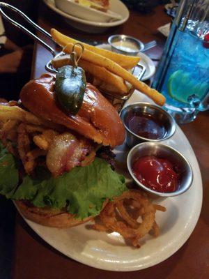 The Wrangler Burger with Steak Fries.