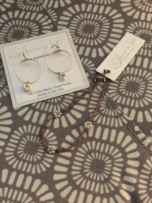 Aspen and Salt flower earrings and bracelet