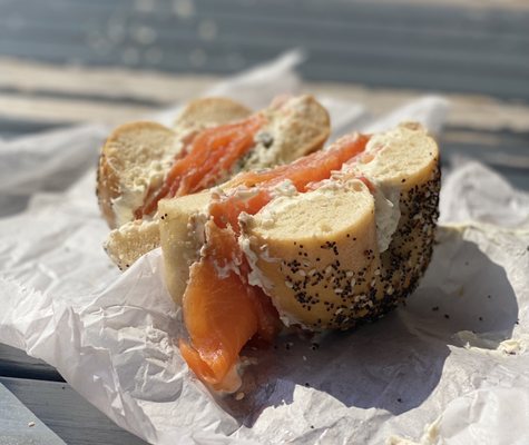 Everything bagel with lox