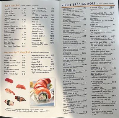 menu