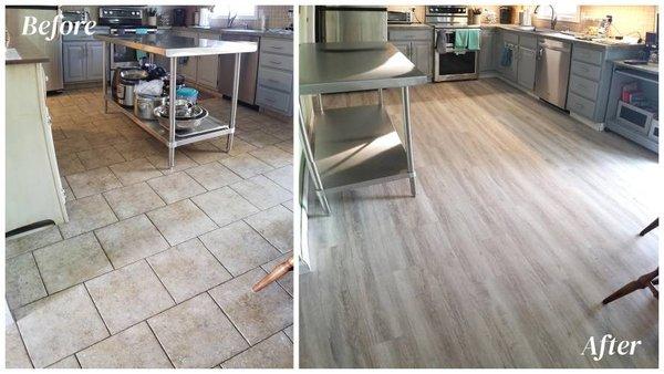 Tile replacement to vinyl flooring ‍