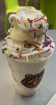 Cake Batter with vanilla and rainbow sprinkles. Medium size