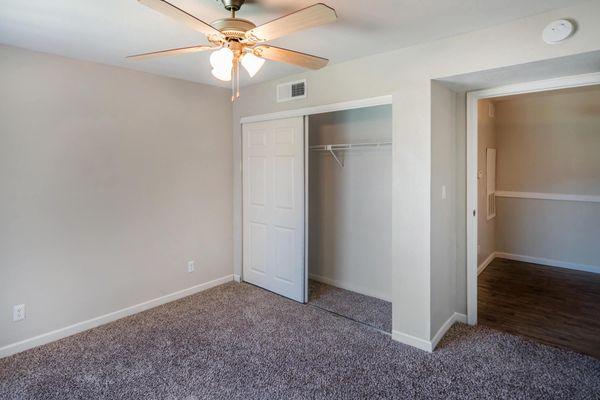 Spacious closets and ceiling fans in all bedrooms