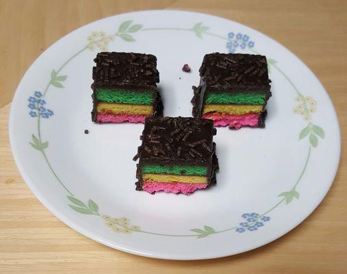 Classic Italian rainbow cake (not good at all)