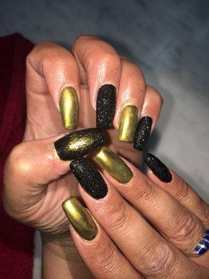 Gold chrome black sugar coat