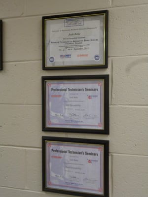 Our technicians hold multiple certifications!