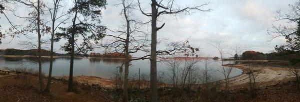 A panoramic shot of the lake