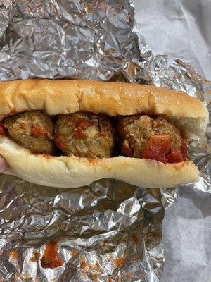 Meatball sub with no sauce