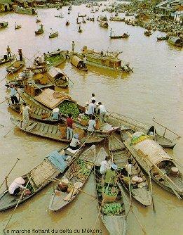 Floating Market at the Mekong Delta in Vietnam