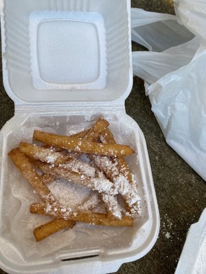 Really skimpy on the funnel cake fries. $7 for about 10 fries.