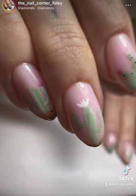 Cactus gel nails