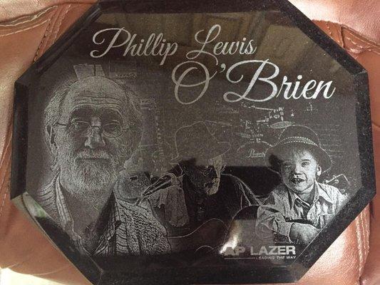 Multiple Images Blended and Engraved Plaque