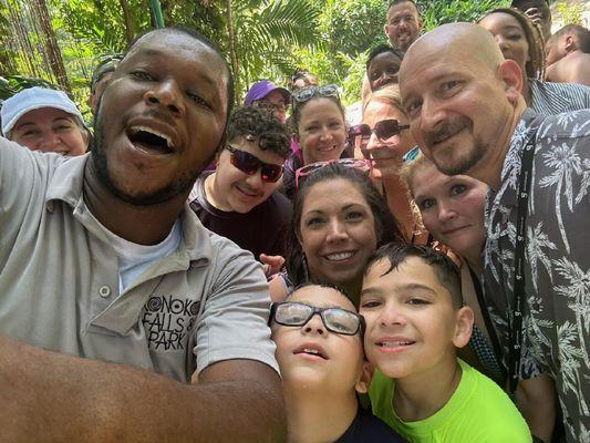 Survivors of the Konoko Falls climb at Konoko Falls and Park | Ocho Rios Jamaica