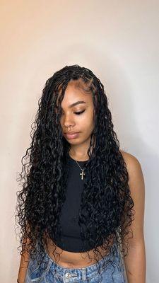 Knotless boho braids