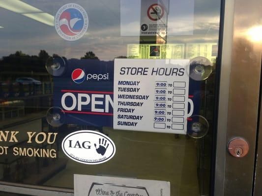 Store hours 9 to ?