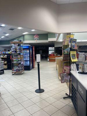 Inside market by shell gas station