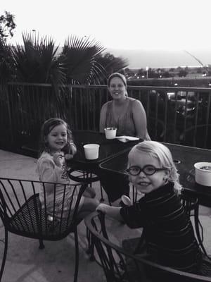 Family time and yogurt.