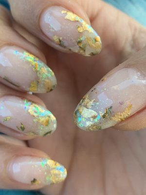 Clear dip with foil tips