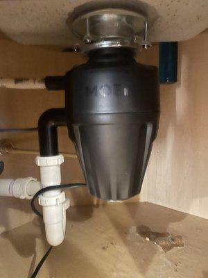 Garbage disposal replaced professional work