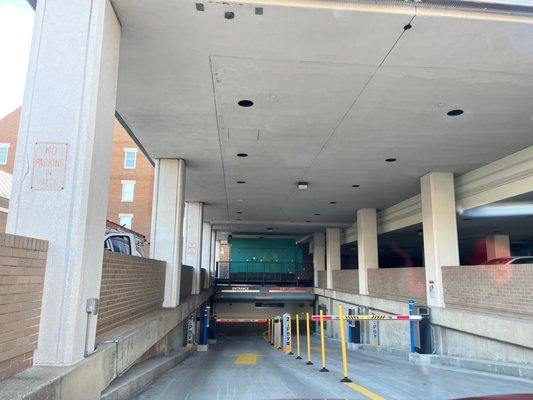 Entrance to parking deck at 515 King Street, entrance on St, Asaph St.