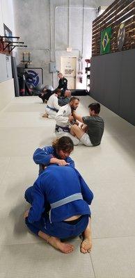 Adults Gi class, choke drills