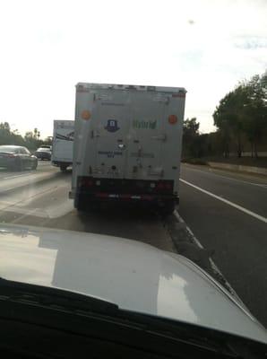 The driver of this truck on 9/27/15 at 4:40 p.m. in Pasadena area should be fired for his dangerous driving and unbecoming behavior.