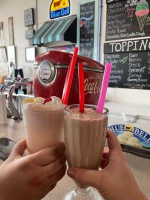 Peach soda and Nutella milkshake