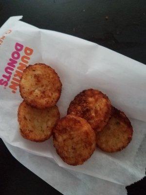 Nasty, burnt hashbrowns. I only got 5, idk if that is a policy. Total regret