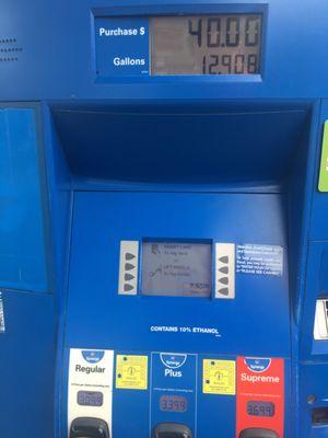 Lots of gas stations give the cash per gallon cost to debit cards - not here.