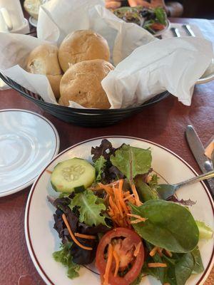 Salad and Rolls