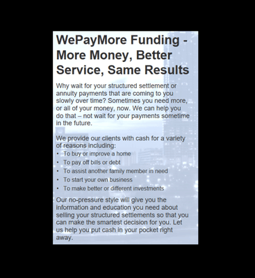 www.WePayMoreFunding.com