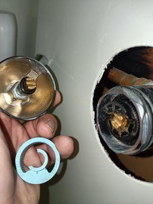 I had to replace this shower cartridge because the damn bolt-arm that holds the knob had snapped in half. This shower was made for ONE body.