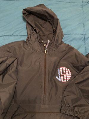 USA Flag Circle Monogram on a Pack-n-Go Windbreaker