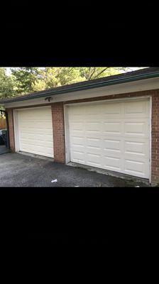 Replacing two new garage doors 8 x 7 fully insulated three layer Clopay model 4050