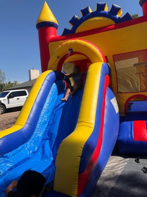 Bounce House/Water slide combo was such a huge hit at the party with the kids!