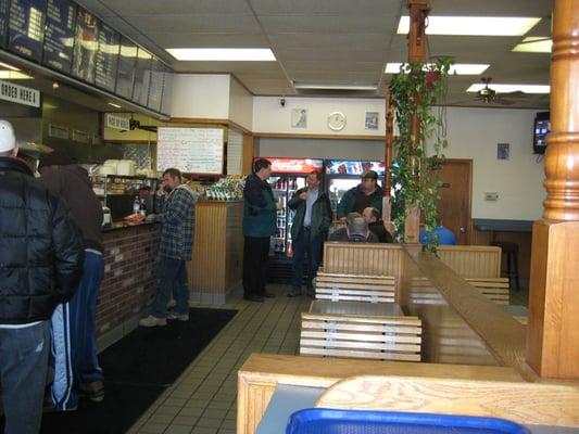 Inside counter where you order.