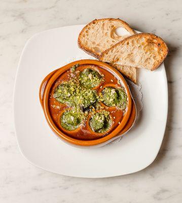 Escargot in garlic butter.