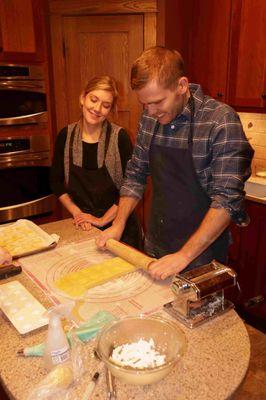 Finishing ravioli