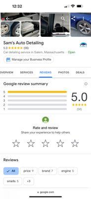 56 reviews all 5 stars from the hard work we do