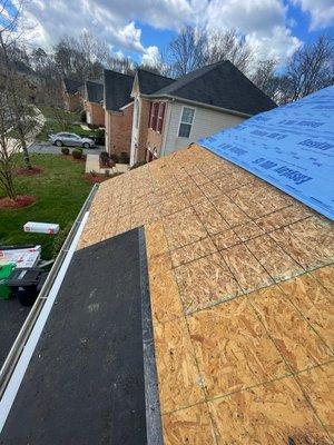 Rotted decking (plywood) replaced prior to the new roofing system being installed!