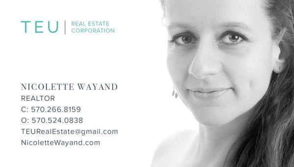 Nicolette Wayand 
 TEU Real Estate Corporation 
 570-524-0838