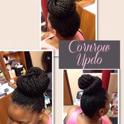 Cornrows updo