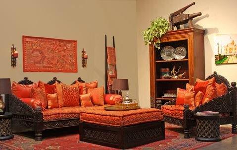 Ethnic exotic living room.