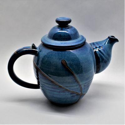 Azure Blue Pottery Teapot by Bruen Pottery at It's A Blast! Glass Gallery - Tucson, AZ