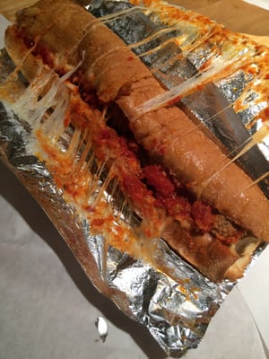 Meatball Parmesan sub was a bit messy...