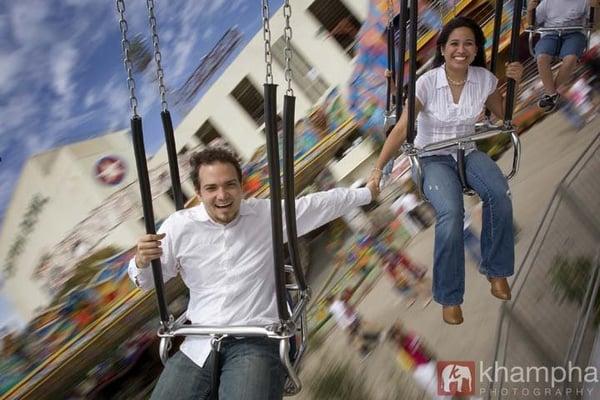 engagement portrait session at the State Fair of Texas